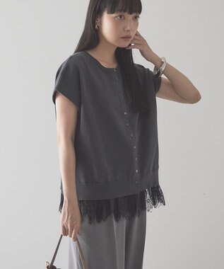 AMERICAN HOLIC 【前後2WAY】裾レースベスト Charcoal Gray
