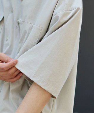 WEGO 【ユニセックス着用ITEM/MLサイズ展開/機能シャツ】リップストップシャツ（SS） グレー