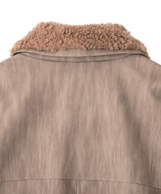 CRAFT STANDARD BOUTIQUE フェイクレザー衿ボアブルゾン Beige