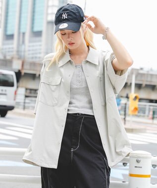 WEGO 【ユニセックス着用ITEM/MLサイズ展開/機能シャツ】リップストップシャツ（SS） グレー