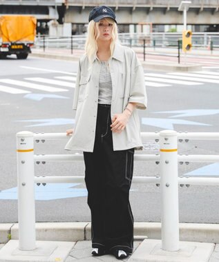 WEGO 【ユニセックス着用ITEM/MLサイズ展開/機能シャツ】リップストップシャツ（SS） グレー