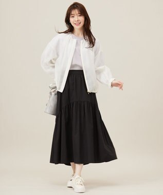 ANY SIS L 【洗える】2wayストレッチジョーゼットロゴ ロンT ラベンダー×カーブ