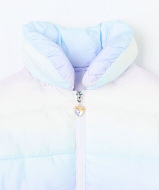 ANY KIDS 【フード取り外し/洗濯機可能】中綿フリル リボンコート レインボー