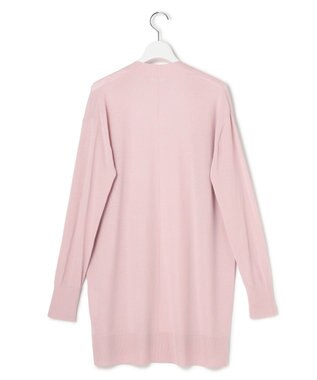 ICB L 【洗える】コンパクトファインウール ロングカーディガン シェルピンク系
