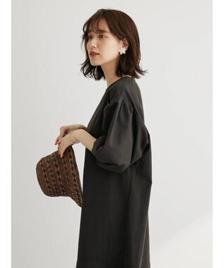 Green Parks 綿麻混マーメイドワンピース Dark Gray