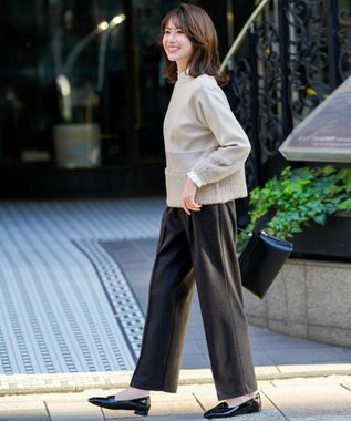 ANY SIS S センタープレスメランジ パンツ チャコール