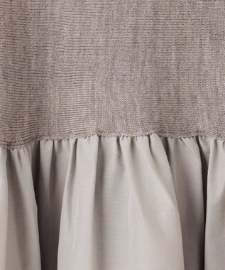 23区 L 【洗える】ギャザープルオーバー コンビ ニット ベージュ系