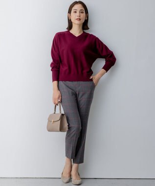 組曲 【WEB限定】T/Rツイルストレッチ テーパードパンツ ライトグレー系3