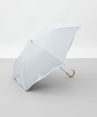 AURORA 【 NINA RICCI（ニナリッチ）】アップリケ刺しゅう/パイピング晴雨兼用傘（折りたたみ傘） シルバーグレー