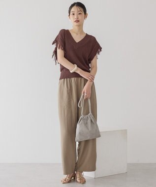 AMERICAN HOLIC 接触冷感ベイカーリラックスパンツ Beige