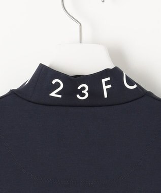 23区GOLF 【23Fondation/MEN】【UVケア】衿ロゴ モックネックシャツ ネイビー系