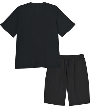 WACOAL MEN WEB限定　ルームウェア　半袖　ひざ上丈　綿混（本体）　前閉じ　/ブロス　GH3300 ブラック