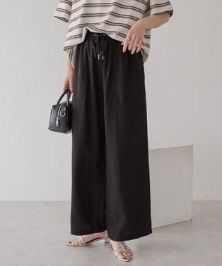 AMERICAN HOLIC 接触冷感ベイカーリラックスパンツ Black