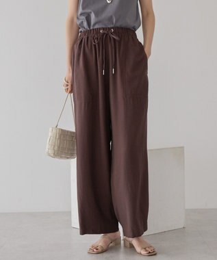 AMERICAN HOLIC 接触冷感ベイカーリラックスパンツ Brown