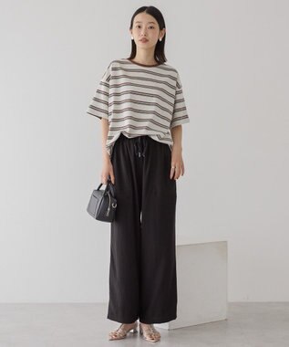 AMERICAN HOLIC 接触冷感ベイカーリラックスパンツ Black