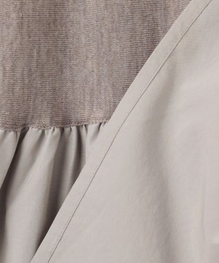 23区 L 【洗える】ギャザープルオーバー コンビ ニット ベージュ系