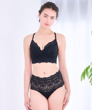 BRADELIS New York 【BRADELIS Me / ノンワイヤー】Lovely Back Bra26S1 補正下着 補整 ブラジャー 華やかなレースの見せインナー ブラック