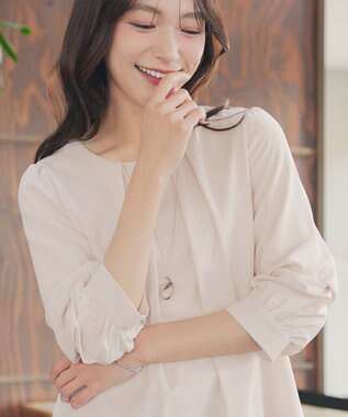 Tiaclasse つまみタック袖レイヤードブラウス アイボリー