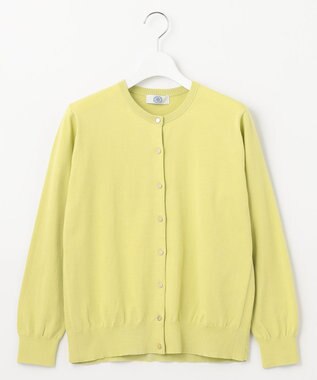 J.PRESS LADIES 【洗える】BASIC HT-COTTON クルーネック カーディガン ピスタチオ系