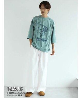 CRAFT STANDARD BOUTIQUE 【ユニセックス】PEANUTS/スヌーピー 切り替えTシャツ Blue
