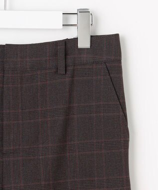 J.PRESS LADIES L アルガンシルク チェック クロップド パンツ チャコールチェック系