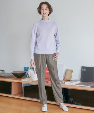 自由区 【洗える】チンツサテンタンブラー ジョガーパンツ グレー系