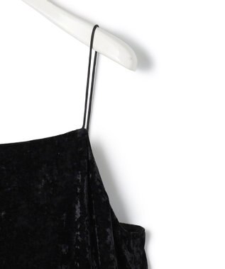 ICB 【洗える】 シアーベルベット キャミソールワンピース ブラック系