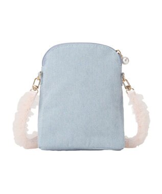 Maison de FLEUR ラインストーンデニムチュールショルダーバッグ Light Blue