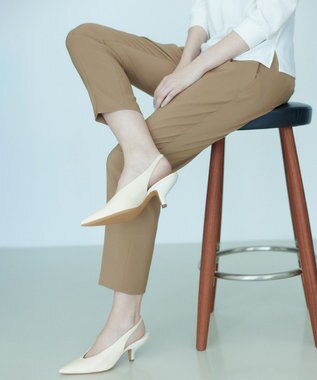 組曲 【美シルエット・ストレッチ・シワになりにくい】オシャクロス テーパードパンツ ベージュ系