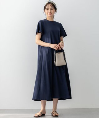 組曲 L サマージャージフレア ワンピース ネイビー系