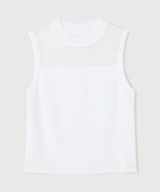 GRACE CONTINENTAL シアーグロスニットトップ ホワイト