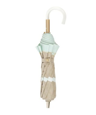 MOONBAT FURLA 晴雨兼用日傘 折りたたみ傘 シャンブレー切継 ／遮光 遮熱 UV ライトグリーン