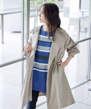 Tiaclasse L 着流しパフスリーブコート グレージュ