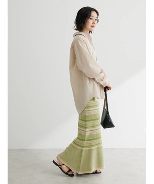 Green Parks 綿麻混レギュラーシャツ Light Beige