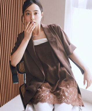 earth music&ecology 【一部WEB限定】レーストリムキャミソール Brown