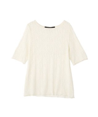 YECCA VECCA 5分袖レースシアートップス Ivory
