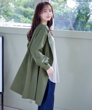 Tiaclasse L 着流しパフスリーブコート カーキ