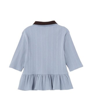 earth music&ecology ダブル衿ペプラムプルオーバー Sax