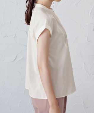 Tiaclasse 【洗える】フレンチスリーブピンタックブラウス オフホワイト