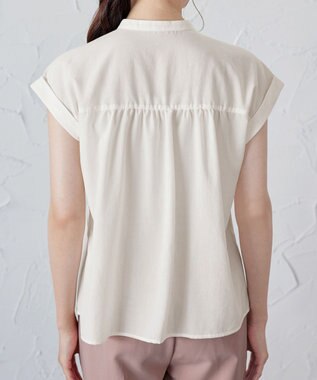 Tiaclasse 【洗える】フレンチスリーブピンタックブラウス オフホワイト