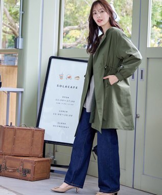 Tiaclasse L 着流しパフスリーブコート カーキ