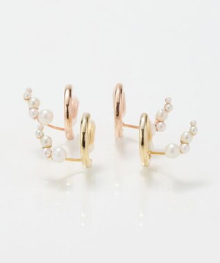 Phoebe 【痛くないシリーズ】ミルキーウェイパールフロートライトフィットイヤリング　シャンパンゴールド シャンパンゴールド