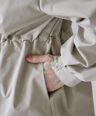 Tiaclasse L 着流しパフスリーブコート グレージュ