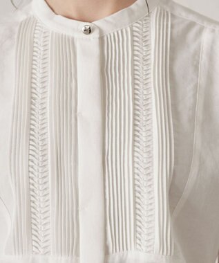 Tiaclasse 【洗える】フレンチスリーブピンタックブラウス オフホワイト