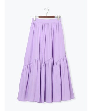Te chichi マットタフタバイヤスティアードスカート ラベンダー