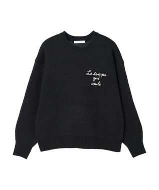 Green Parks 刺繍ロゴニットプルオーバー Dark Gray