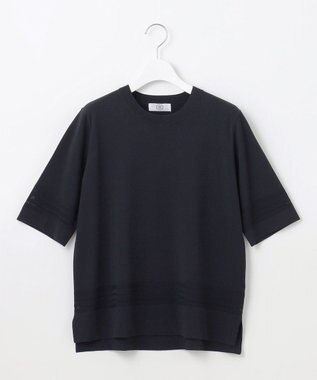 J.PRESS LADIES L 【洗える】レーヨンエリートストレッチ 編み柄 ニット ネイビー系