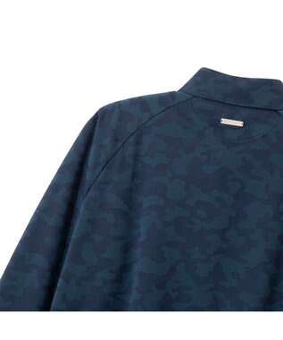 ZERO HALLIBURTON 【吸水速乾・UVカット】 カモフラージュ柄 ジャガード 長袖ポロシャツ ZHG-M5A9a 85126 ネイビー