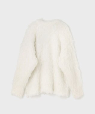 GRACE CONTINENTAL シャギーニットカーディガン ホワイト
