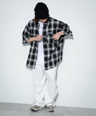 WEGO 【ユニセックス着用アイテム/綿100%/MLサイズ展開】別注NEW　JACKオンブレチェックシャツ（S） ブラックチェック1